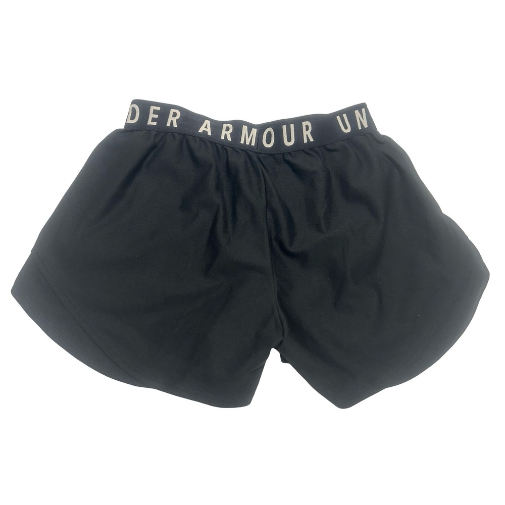 Under Armour Womens HeatGear Loose Fit Running Shorts Black Elastic Waist Small